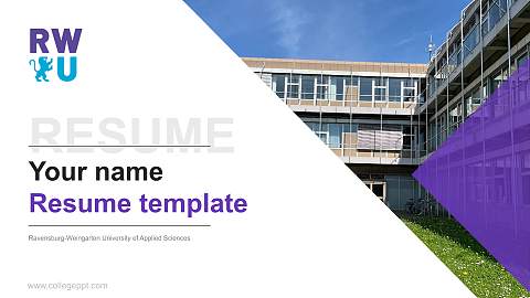Ravensburg-Weingarten University of Applied Sciences Resume PPT Template