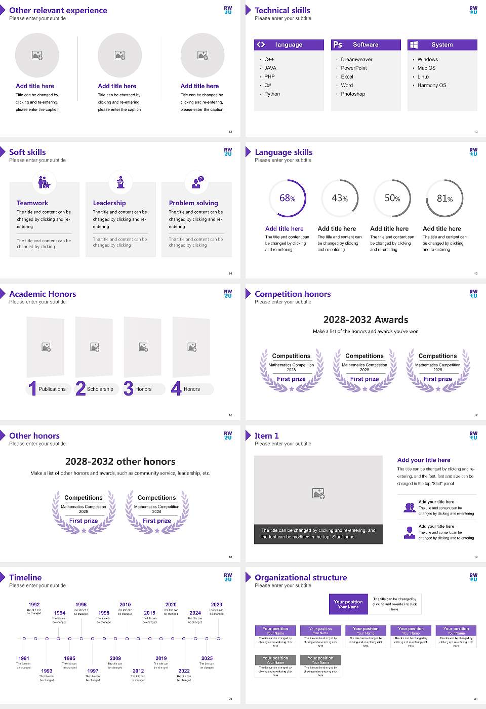 Ravensburg-Weingarten University of Applied Sciences Resume PPT Template16:9 ratio PPT effect preview image3