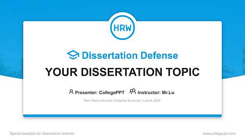 Ruhr West University of Applied Sciences Graduation Thesis Defense PPT Template