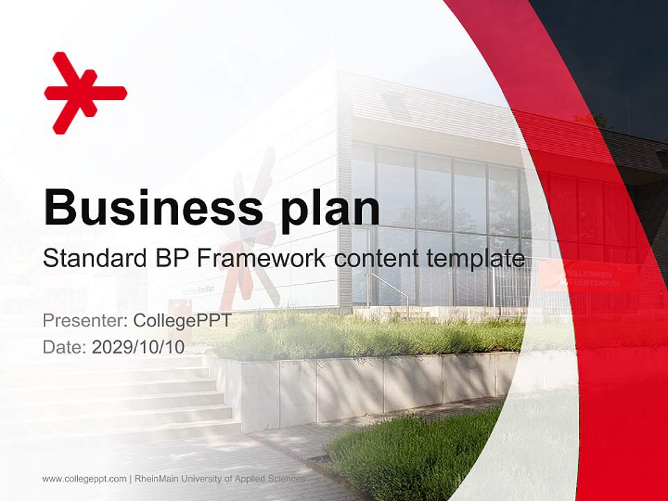 RheinMain University of Applied Sciences Competition/Entrepreneurship Contest PPT Template4:3 ratio PPT effect preview image9
