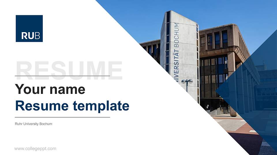 Ruhr University Bochum Resume PPT Template16:9 ratio PPT effect preview image