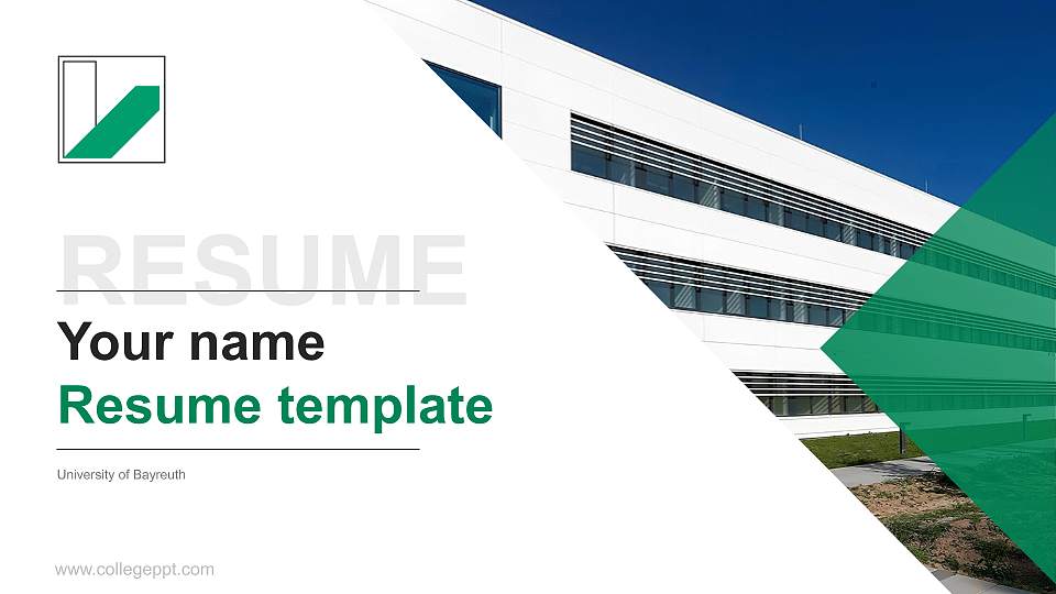 University of Bayreuth Resume PPT Template16:9 ratio PPT effect preview image