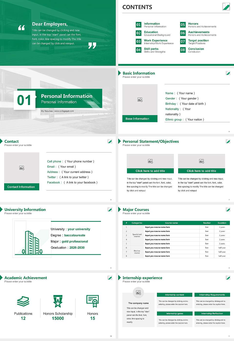 University of Bayreuth Resume PPT Template16:9 ratio PPT effect preview image2