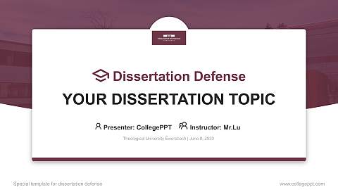 Theological University Ewersbach Graduation Thesis Defense PPT Template