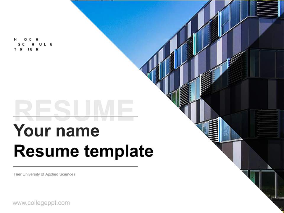 Trier University of Applied Sciences Resume PPT Template4:3 ratio PPT effect preview image5