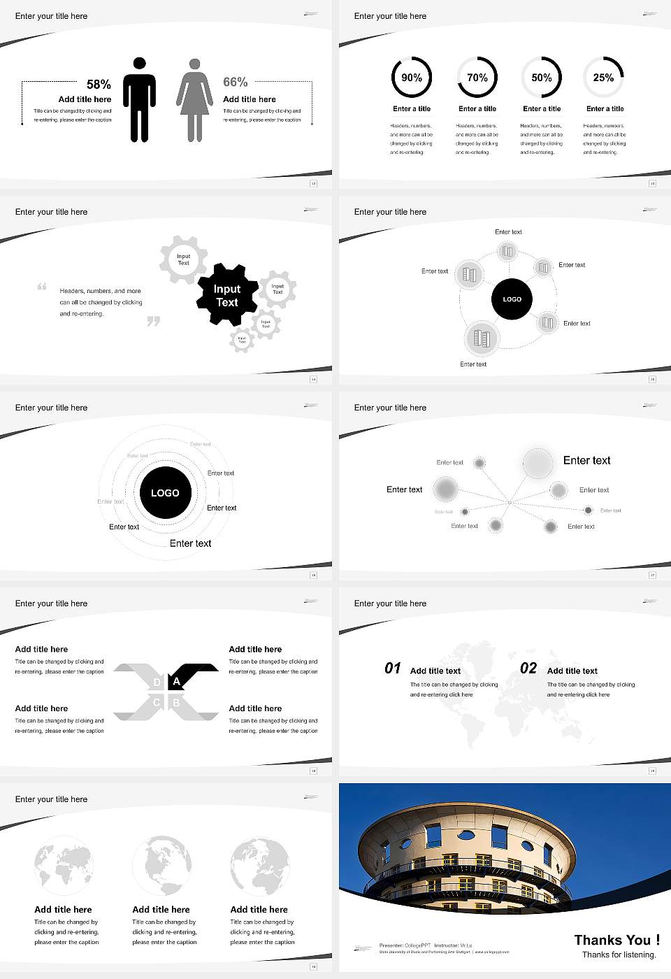 State University of Music and Performing Arts Stuttgart Course/Courseware Creation PPT Template16:9 ratio PPT effect preview image4