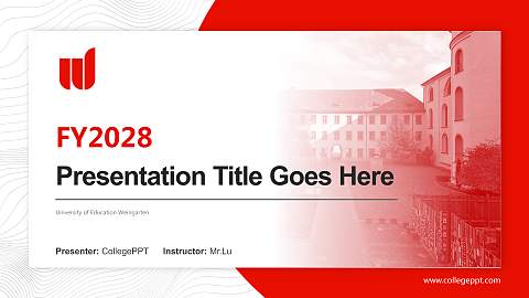 University of Education Weingarten Academic Presentation/Research Findings Report PPT Template