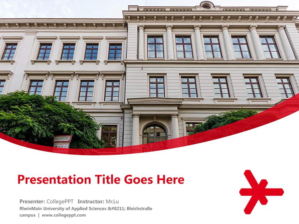 RheinMain University of Applied Sciences – Bleichstraße campus Course/Courseware Creation PPT Template4:3 ratio PPT effect preview image5