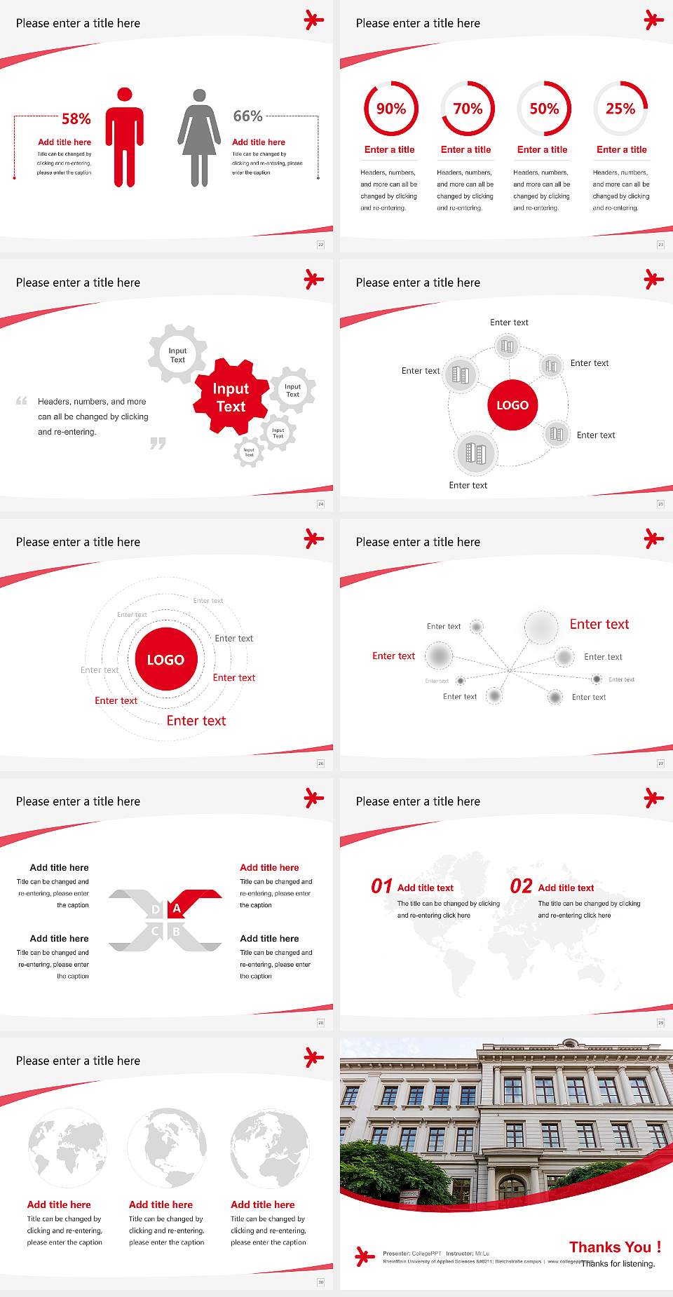 RheinMain University of Applied Sciences – Bleichstraße campus Course/Courseware Creation PPT Template4:3 ratio PPT effect preview image4