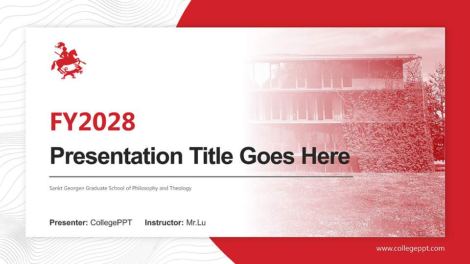 Sankt Georgen Graduate School of Philosophy and Theology Academic Presentation/Research Findings Report PPT Template16:9 ratio PPT effect preview image