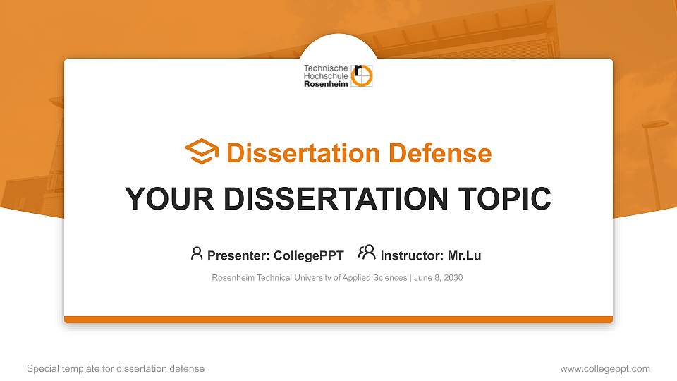 Rosenheim Technical University of Applied Sciences Graduation Thesis Defense PPT Template16:9 ratio PPT effect preview image
