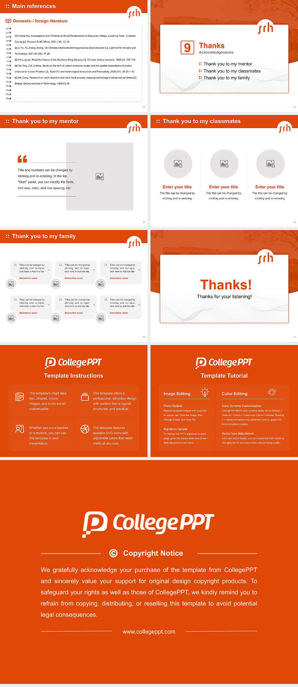 SRH Distance Learning University – The Mobile University Graduation Thesis Defense PPT Template4:3 ratio PPT effect preview image7