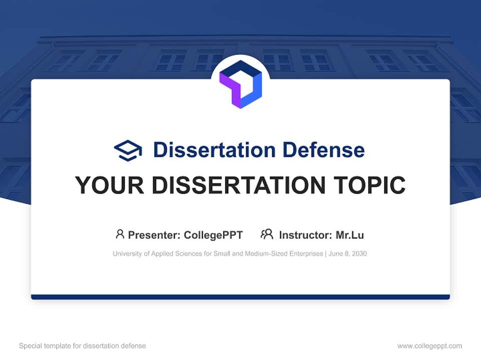 University of Applied Sciences for Small and Medium-Sized Enterprises Graduation Thesis Defense PPT Template4:3 ratio PPT effect preview image7