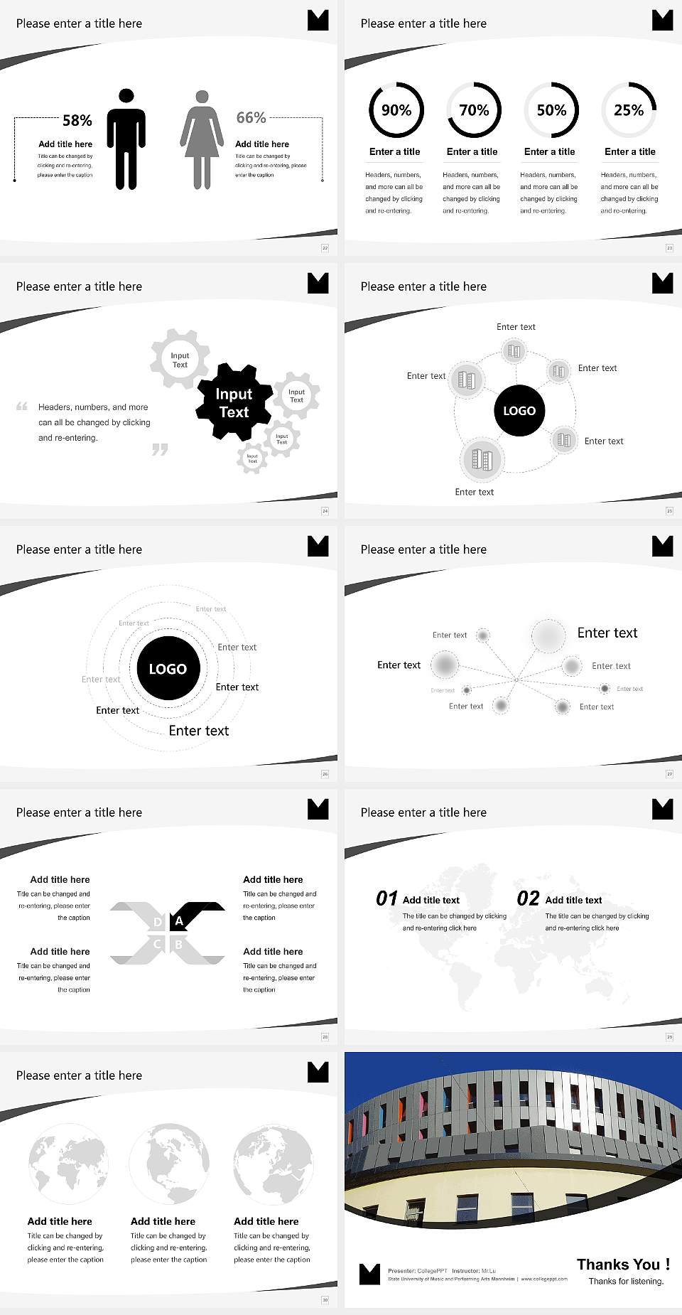 State University of Music and Performing Arts Mannheim Course/Courseware Creation PPT Template4:3 ratio PPT effect preview image4