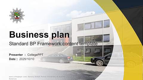 Saxony-Anhalt Police University of Applied Sciences Competition/Entrepreneurship Contest PPT Template