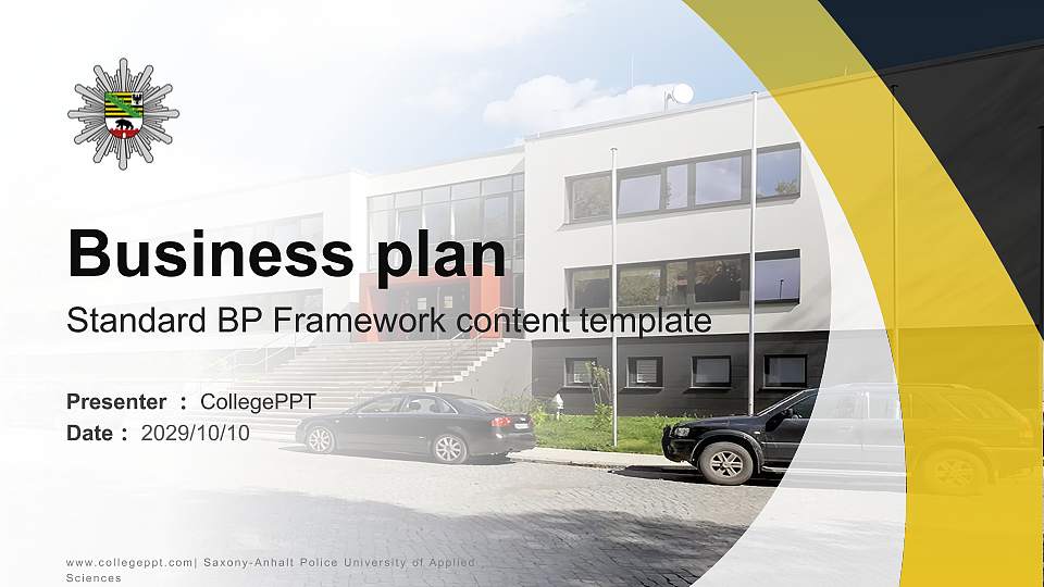 Saxony-Anhalt Police University of Applied Sciences Competition/Entrepreneurship Contest PPT Template16:9 ratio PPT effect preview image
