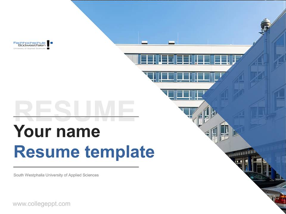 South Westphalia University of Applied Sciences Resume PPT Template4:3 ratio PPT effect preview image5