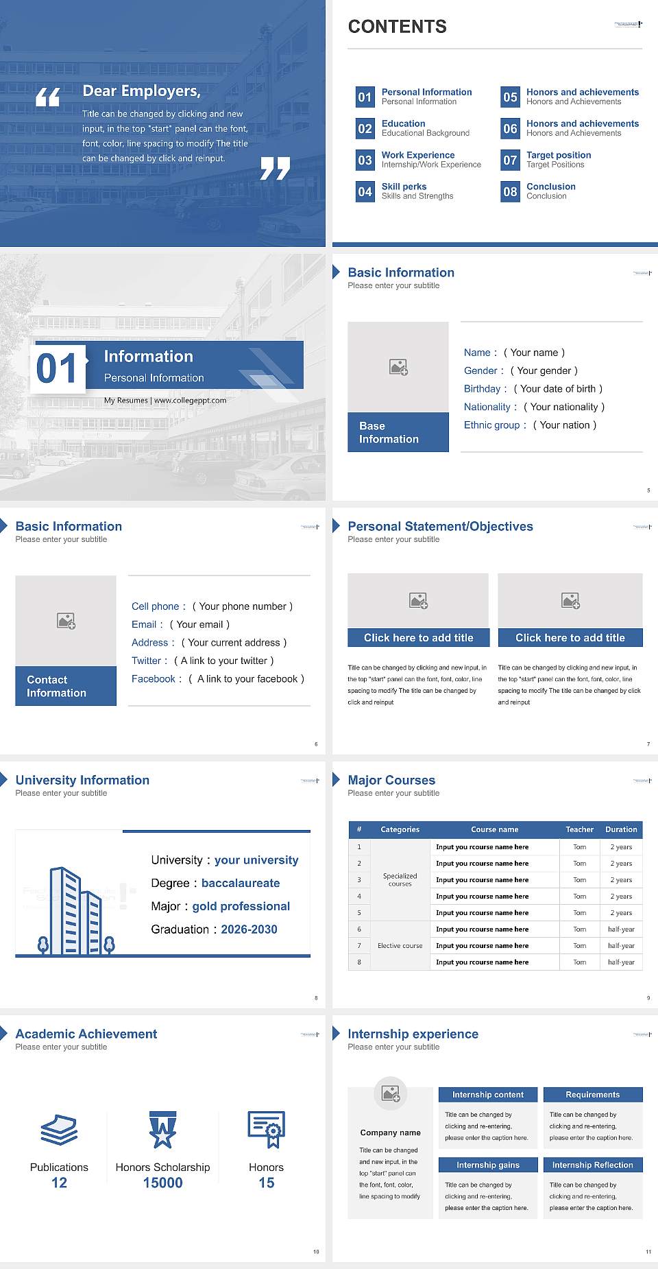 South Westphalia University of Applied Sciences Resume PPT Template4:3 ratio PPT effect preview image2