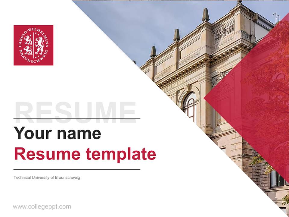 Technical University of Braunschweig Resume PPT Template4:3 ratio PPT effect preview image5
