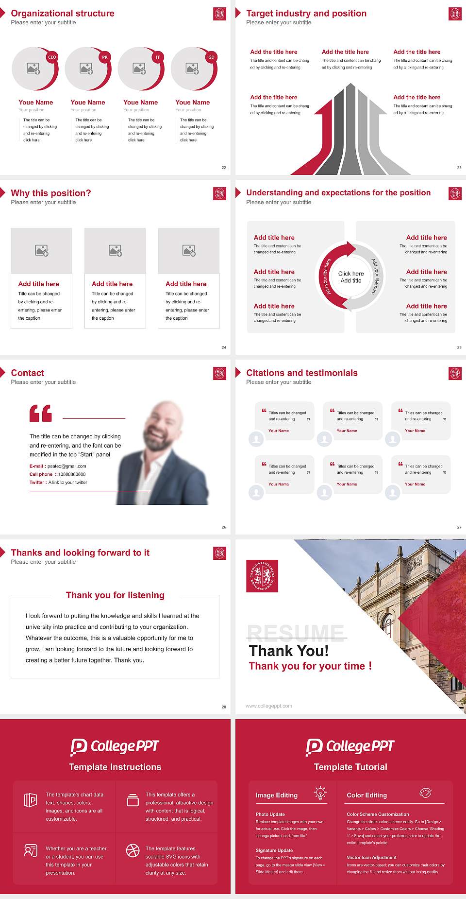 Technical University of Braunschweig Resume PPT Template4:3 ratio PPT effect preview image4