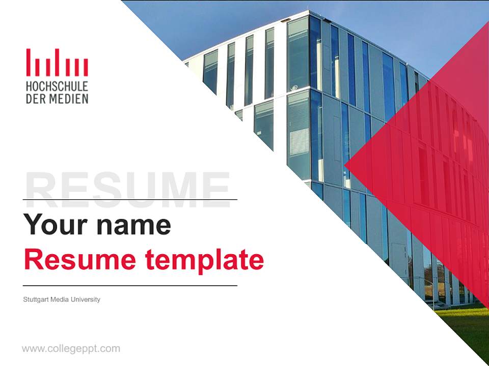Stuttgart Media University Resume PPT Template4:3 ratio PPT effect preview image5