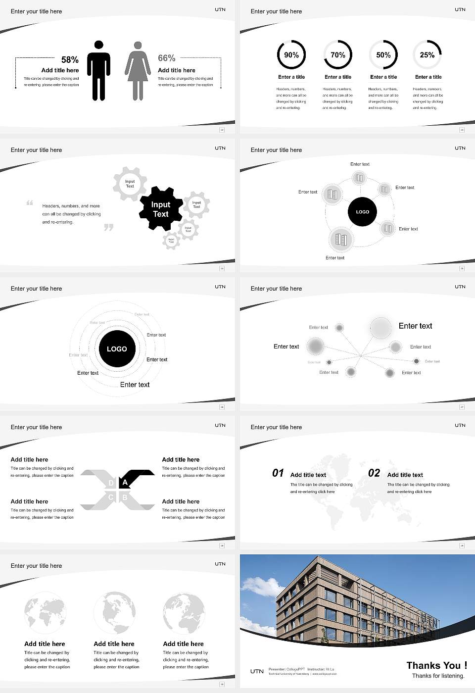Technical University of Nuremberg Course/Courseware Creation PPT Template16:9 ratio PPT effect preview image4