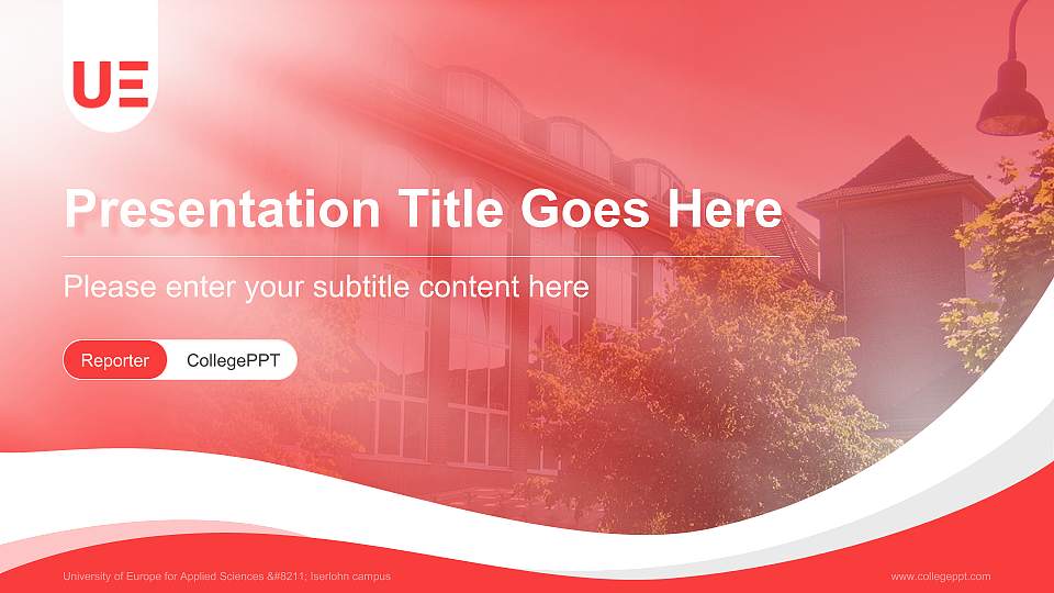 University of Europe for Applied Sciences – Iserlohn campus Lecture Sharing and Networking Event PPT Template16:9 ratio PPT effect preview image