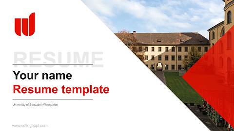 University of Education Weingarten Resume PPT Template