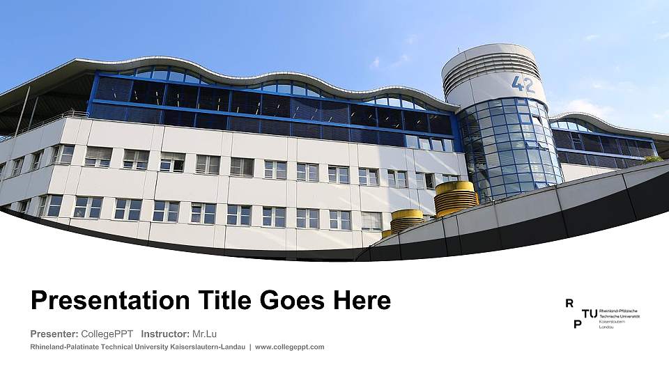 Rhineland-Palatinate Technical University Kaiserslautern-Landau Course/Courseware Creation PPT Template16:9 ratio PPT effect preview image