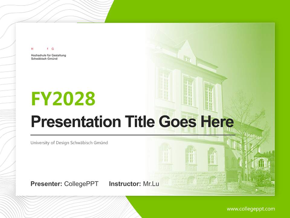 University of Design Schwäbisch Gmünd Academic Presentation/Research Findings Report PPT Template4:3 ratio PPT effect preview image5