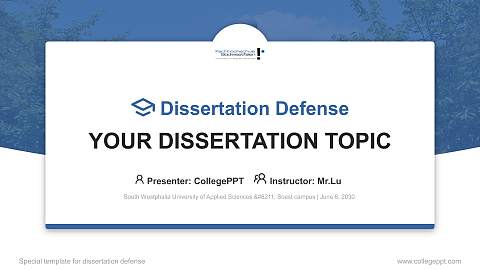 South Westphalia University of Applied Sciences – Soest campus Graduation Thesis Defense PPT Template