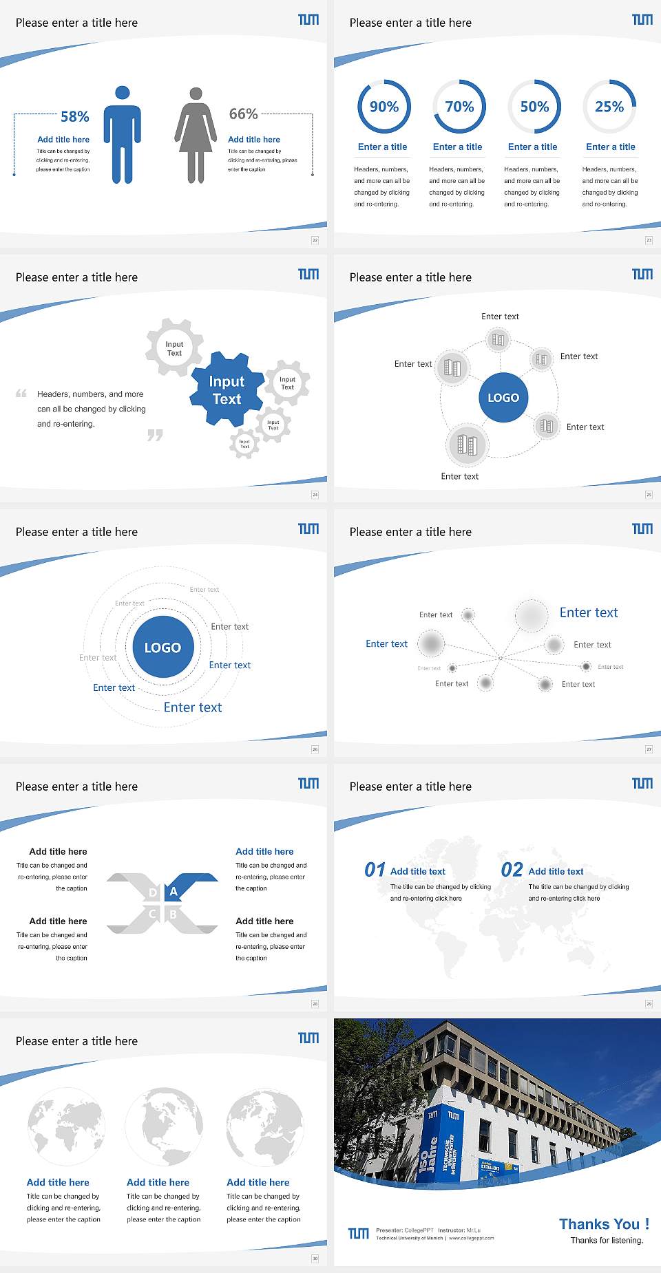Technical University of Munich Course/Courseware Creation PPT Template4:3 ratio PPT effect preview image4
