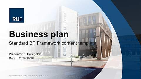 Ruhr University Bochum Competition/Entrepreneurship Contest PPT Template