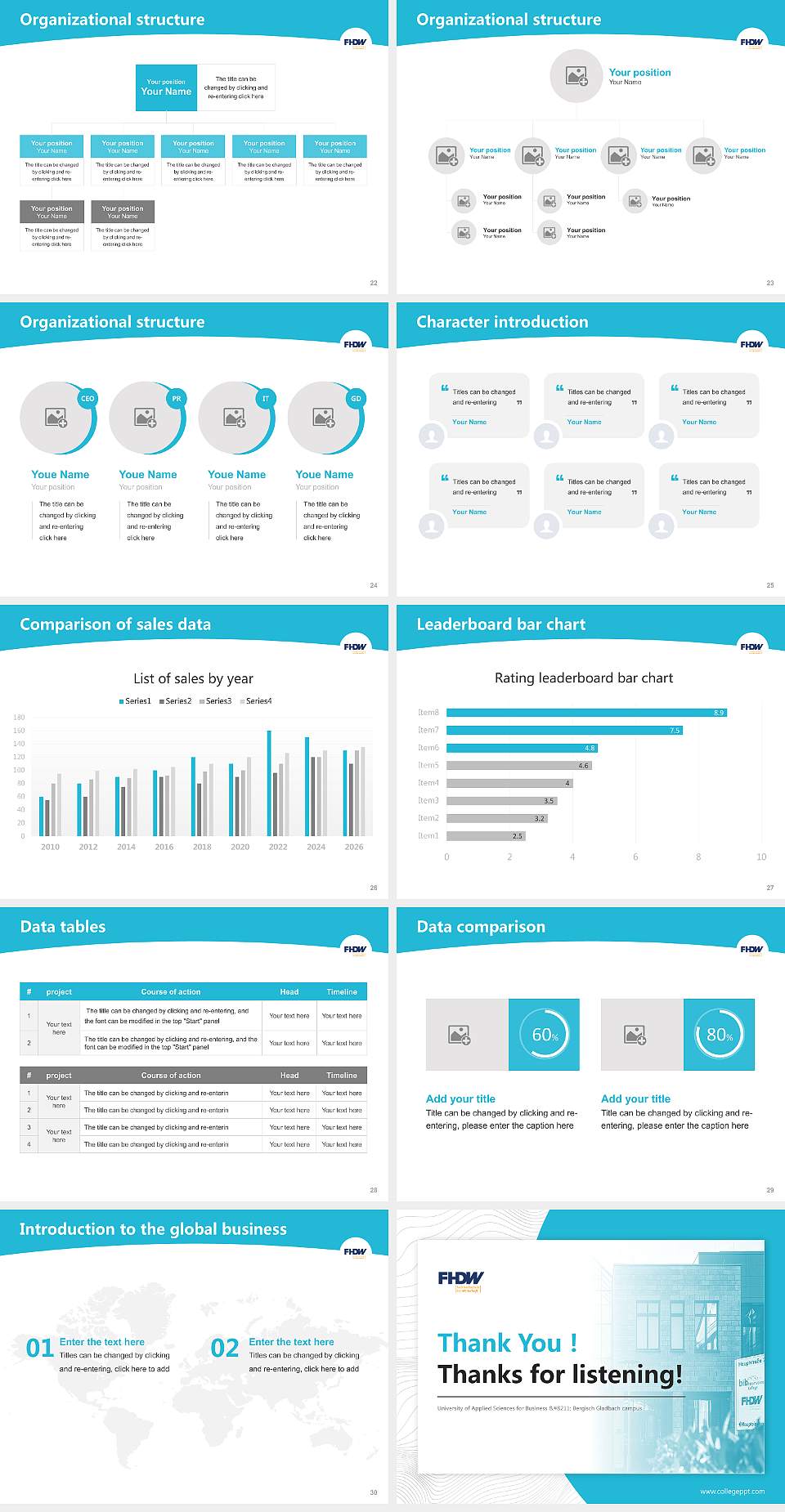 University of Applied Sciences for Business – Bergisch Gladbach campus Academic Presentation/Research Findings Report PPT Template4:3 ratio PPT effect preview image4
