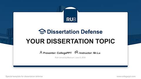 Ruhr University Bochum Graduation Thesis Defense PPT Template