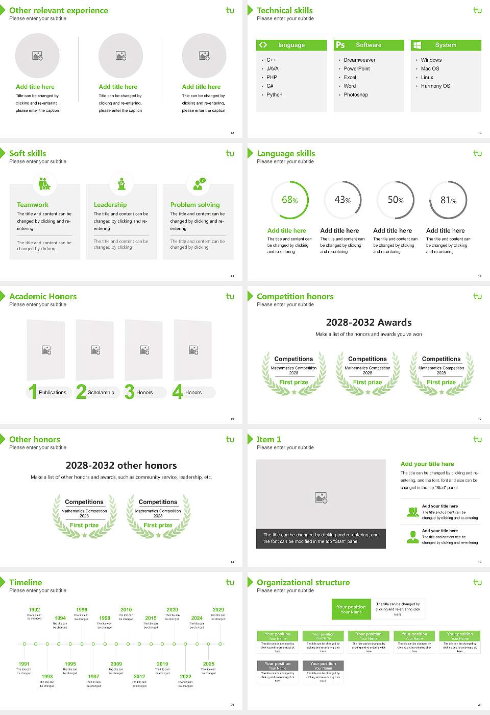 Technical University of Dortmund Resume PPT Template16:9 ratio PPT effect preview image3