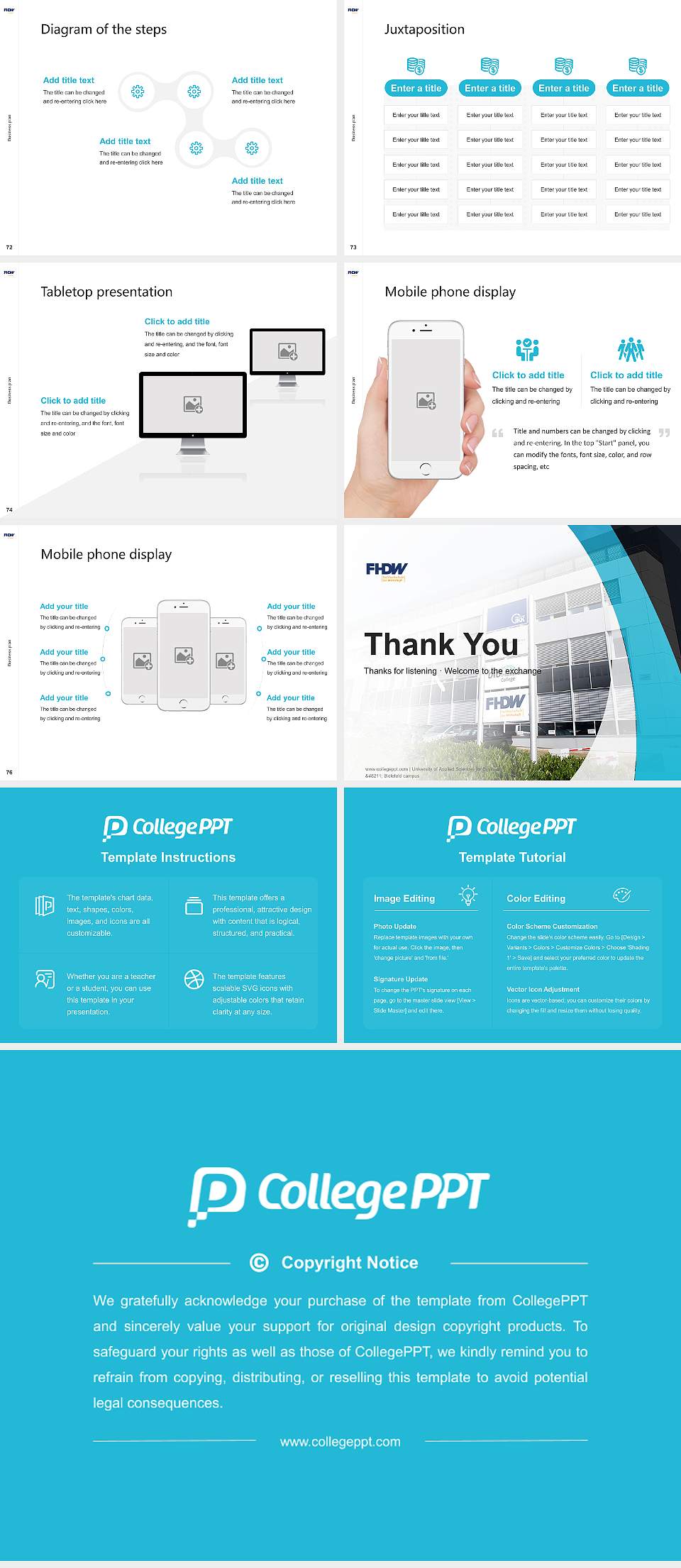University of Applied Sciences for Business – Bielefeld campus Competition/Entrepreneurship Contest PPT Template4:3 ratio PPT effect preview image9