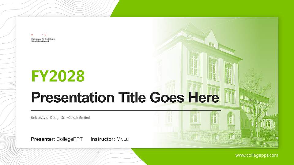 University of Design Schwäbisch Gmünd Academic Presentation/Research Findings Report PPT Template16:9 ratio PPT effect preview image