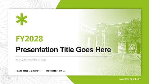 University of Communication and Design Academic Presentation/Research Findings Report PPT Template
