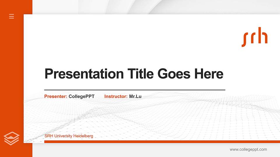 SRH University Heidelberg Thesis Proposal/Graduation Defense PPT Template16:9 ratio PPT effect preview image1