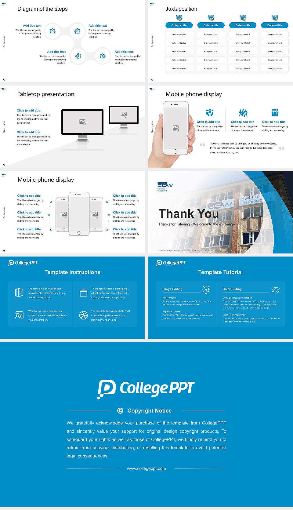University of Applied Sciences Weserbergland Competition/Entrepreneurship Contest PPT Template16:9 ratio PPT effect preview image9
