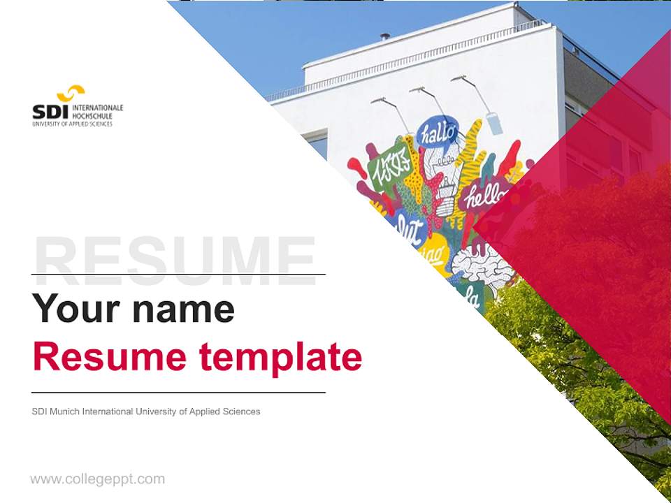 SDI Munich International University of Applied Sciences Resume PPT Template4:3 ratio PPT effect preview image5