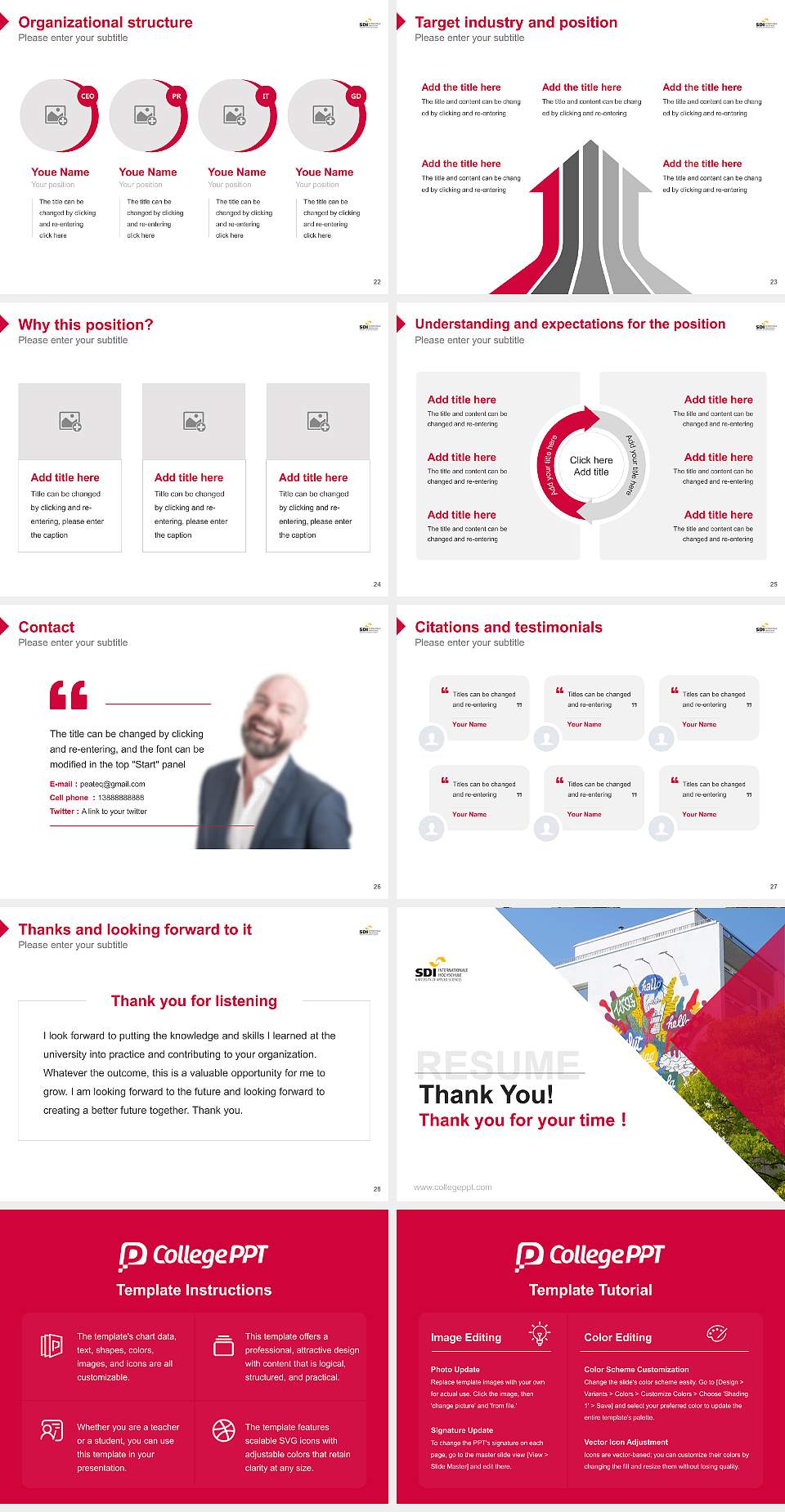 SDI Munich International University of Applied Sciences Resume PPT Template4:3 ratio PPT effect preview image4