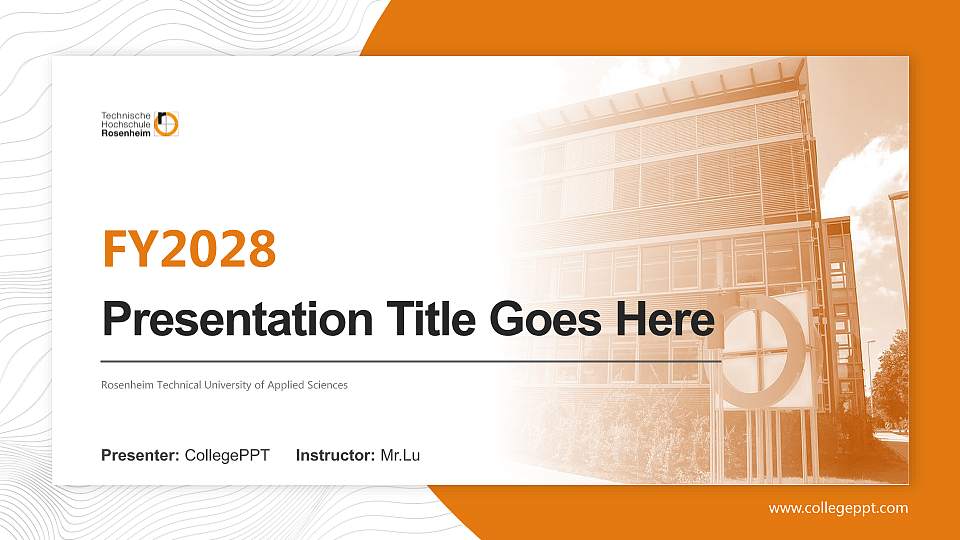 Rosenheim Technical University of Applied Sciences Academic Presentation/Research Findings Report PPT Template16:9 ratio PPT effect preview image