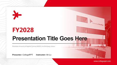 RheinMain University of Applied Sciences – Am Brückweg campus Academic Presentation/Research Findings Report PPT Template