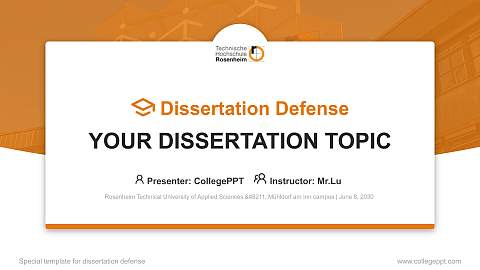 Rosenheim Technical University of Applied Sciences – Mühldorf am Inn campus Graduation Thesis Defense PPT Template