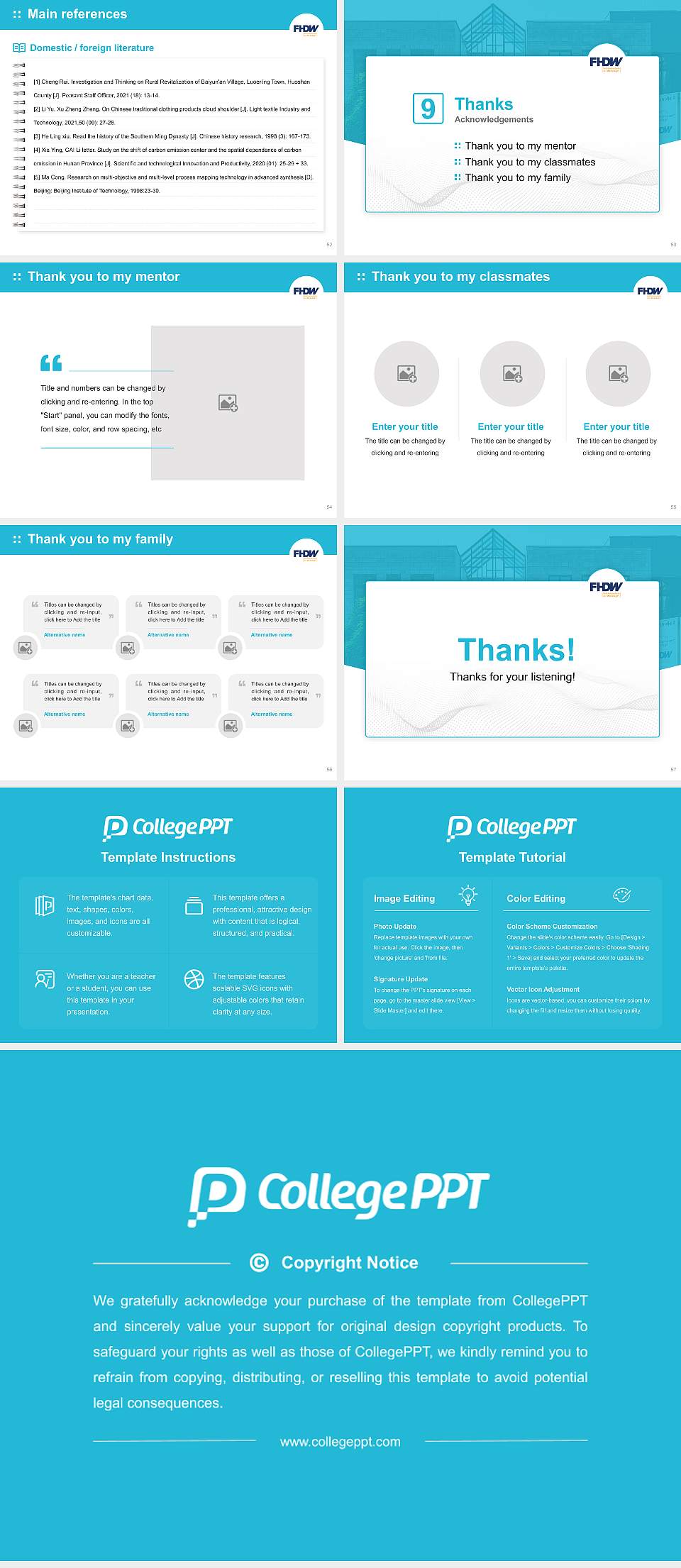University of Applied Sciences for Business – Bergisch Gladbach campus Graduation Thesis Defense PPT Template4:3 ratio PPT effect preview image7
