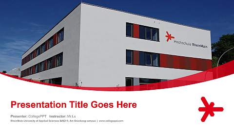 RheinMain University of Applied Sciences – Am Brückweg campus Course/Courseware Creation PPT Template