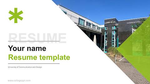 University of Communication and Design Resume PPT Template