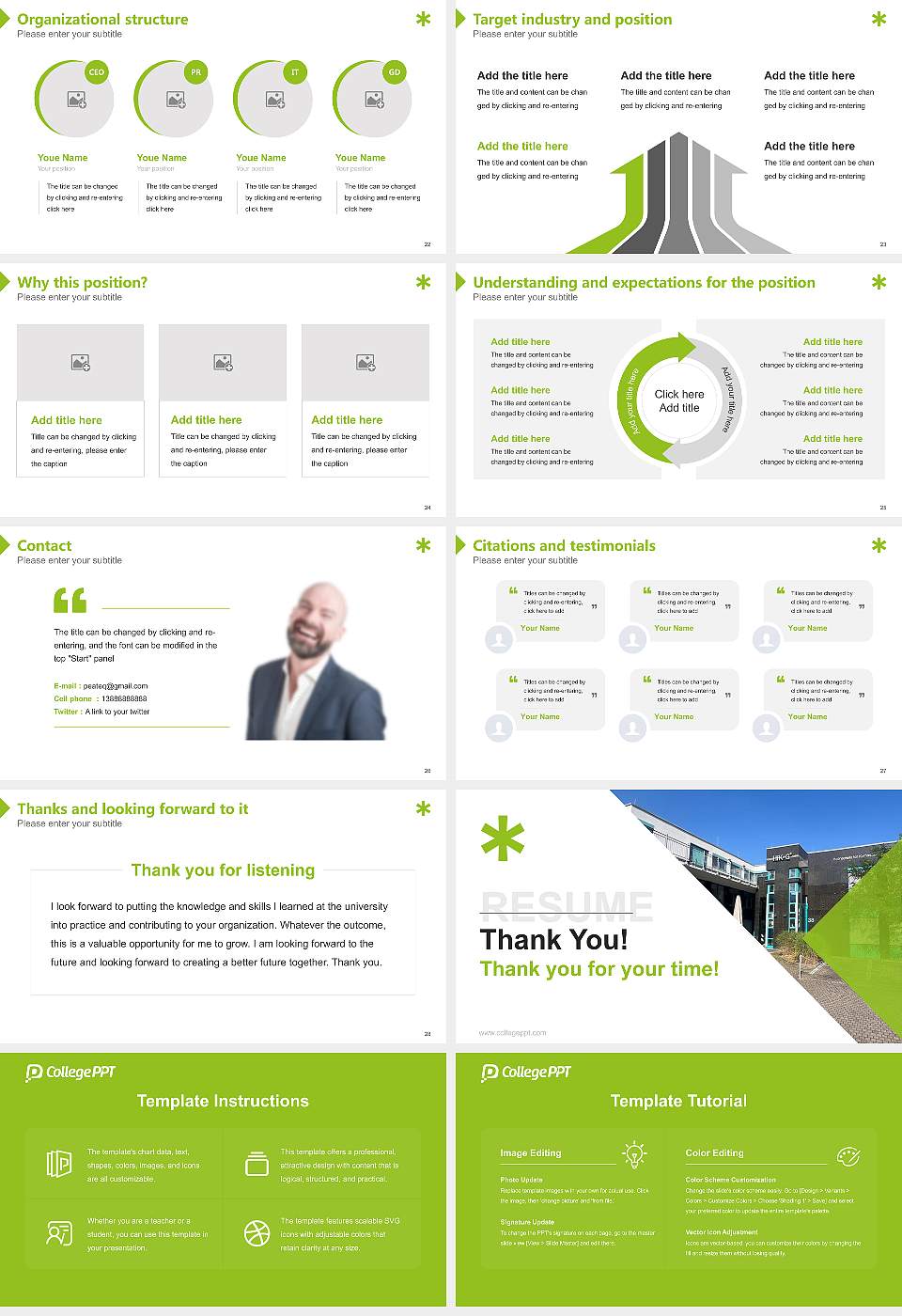 University of Communication and Design Resume PPT Template16:9 ratio PPT effect preview image4